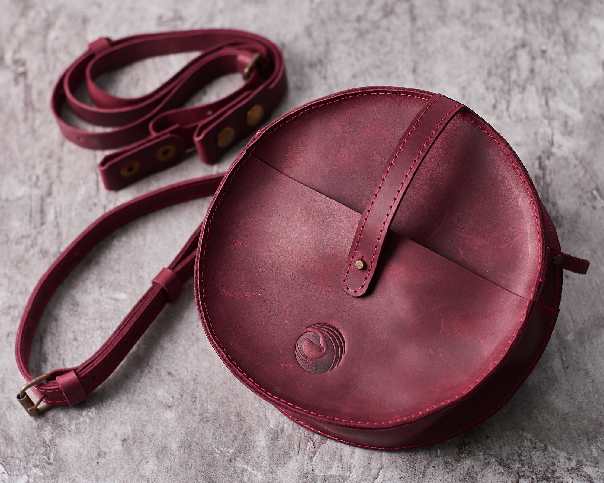 Zawadi-Round Convertible Leather Bag